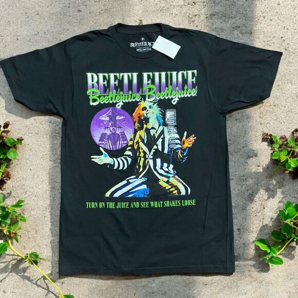 Beetlejuice Movie Rap Style Graphic T-Shirt Black NWT Unisex Size Medium - Picture 1 of 7